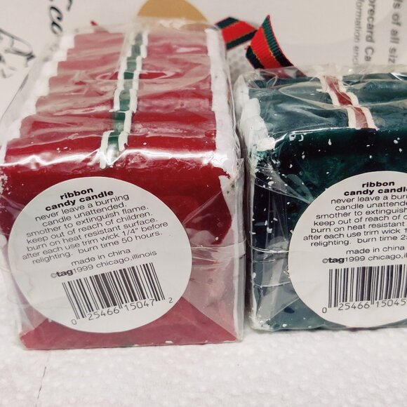 Vintage Christmas candles Red & Green ribbon candy from 90's - Picture 4 of 8